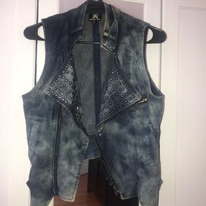 Double Zero Studded Denim Vest